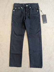 NWT True Religion Geno Boys Relaxed Slim Straight Denim Jeans, Dark Wash, Sz 7 - Picture 1 of 15