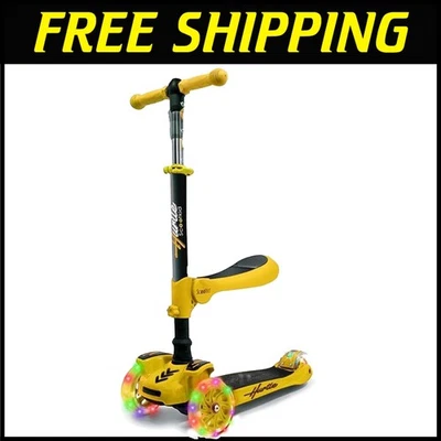 Divertidas luces LED scooter de 3 ruedas para niños - sentarse o pararse con mango ajustable Foto 1 de 4