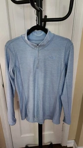 The North Face 1/4 Zip Womens Shirt Blue Pullover Womens Size L Long Sleeves - Picture 1 of 10