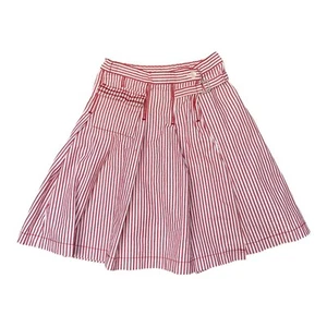 Whoopi Red White Stripe Pleated Wrap Skirt Girls Size 6 - Picture 1 of 4