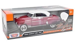 MOTORMAX CHEVY 1950 BEL AIR AU 1/18 ROUGE TIMELESS LEGENDS