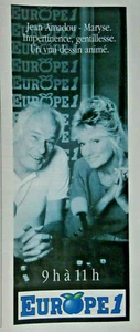 PUBLICITÉ DE PRESSE 1993 EUROPE 1 AVEC JEAN AMADOU et MARYSE - Picture 1 of 1