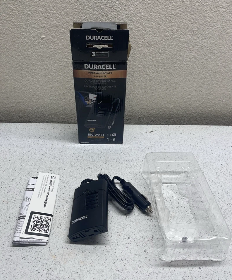 Duracell DRINVPS150 Power 150 Watt Portable Power Inverter (Opened Box) - Image 1 of 4