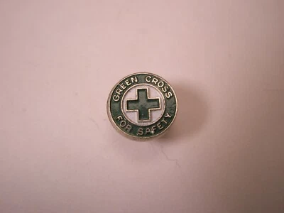 Cruz Verde para Seguridad Vintage PEQUEÑO PEQUEÑO Tie Tack Solapa Pin Dispensario i112 Foto 1 de 4