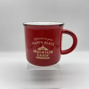 Mountain Cabin Coffee Mug Melaleuca Distressed Red 14oz Lg Happy Place Ceramic - Picture 1 of 10