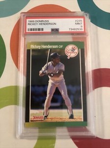 1989 DONRUSS #245 RICKEY HENDERSON ERROR (No Dot) PSA 9 MINT ATHLETICS  YANKEES