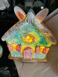 Sweet Treats LED leuchtende Osterhasenohren Lebkuchenhaus 9" Pastell Neu - Bild 1 von 5