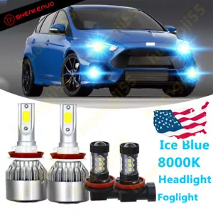 Combo de faros LED azul hielo + bombillas antiniebla 4x para Ford Fusion Focus - Imagen 1 de 15