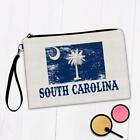 Gift Makeup Bag : South Carolina Flag Distressed Souvenir State USA Christmas