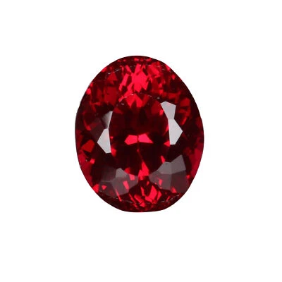 Sri Lanka Red Color Ruby Oval Shape 10 Carat Imitation Created Gemstone - Image 1 of 4
