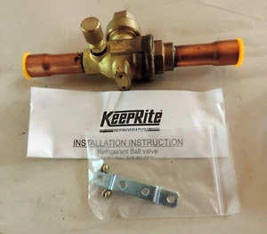 KeepRite Refrigerant Inline Ball valve 5/8 ODS w/tap part # 58BV(T) 870 psi NIB - Picture 1 of 5