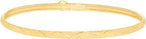 Bracciale Floreo oro giallo 10 kt 3 mm classico finitura satinata testurizzato flessibile - Foto 1 di 3