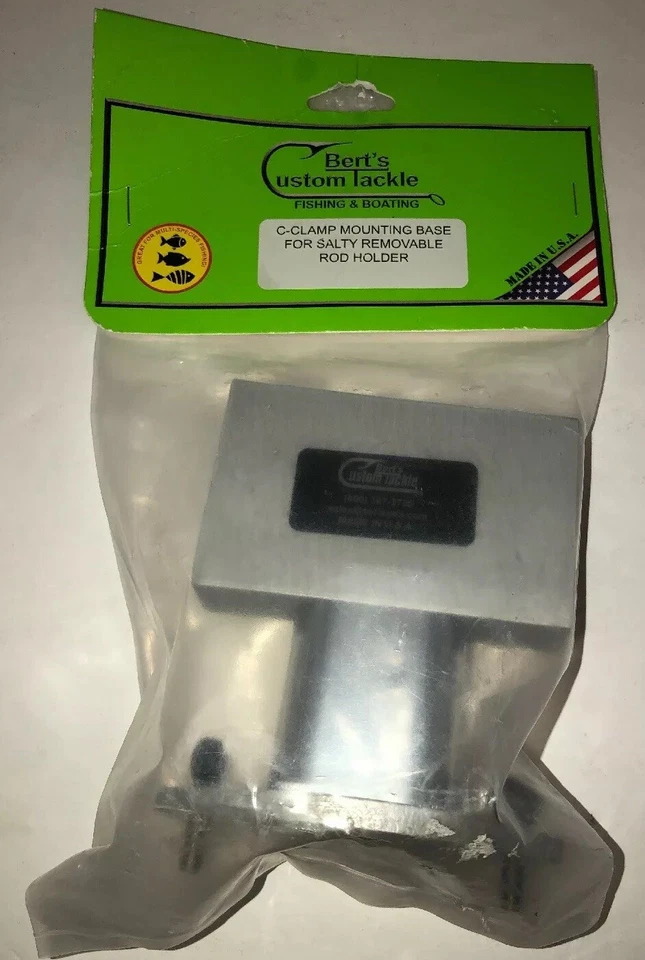 BERT'S CUSTOM TACKLE MF3022 C-CLAMP MOUNTING BASE  SALTY FISHING ROD HOLDER NEW - Image 1 of 4