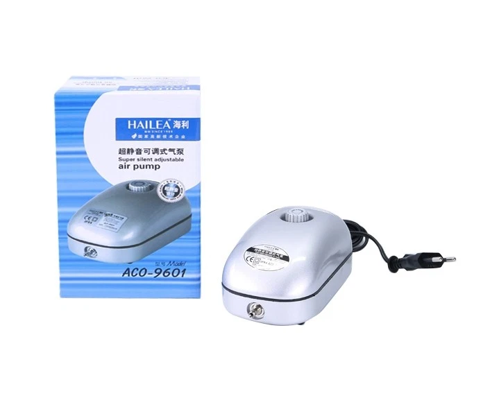 Hailea ACO-9601 Luftpumpe Membranpumpe für Aquarium & Teich 192 l/h regelbar