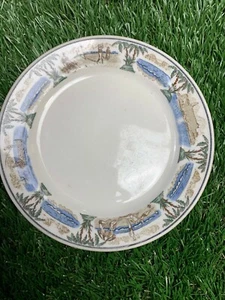 Antique WARWICK WARE Bread plate England, Tropical design with Golf - Picture 1 of 3