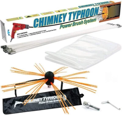 Flexible Chimney Sweep Set DIY Flue Sweeping Brush and Rod Kit Chimney Typhoon - Image 1 of 4