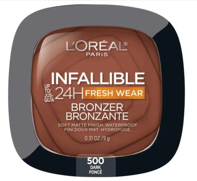 L'OREAL Paris Infallible 24H Fresh Wear Soft Matte Bronzer #500 Dark (1) - Image 1 of 3