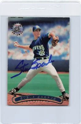 1996 Stadium Club #156 Steve Sparks Brewers Signed Auto *J306 - Image 1 of 2