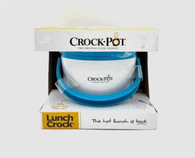 NEW Crock-Pot Lunch Crock - 20oz Portable Slow Cooker Food Warmer - Blue & White - Image 1 of 3