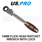 US PRO Tools 14mm Flexi Head Single Ring Ratchet Spanner Wrench With Lock 3662