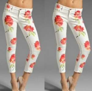 Pantalones de mezclilla ajustados blancos Mother The Looker talla 27 - Imagen 1 de 7