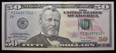 $50 dollar bill fancy star notes 2017A (9 NOTES) (SKU#79) - Image 1 of 4