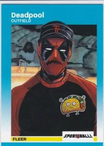 Tarjeta de novato Deadpool Sportsball 2018 Marvel 1987 Fleer Barry Bonds diseño ¡RARA! - Imagen 1 de 2