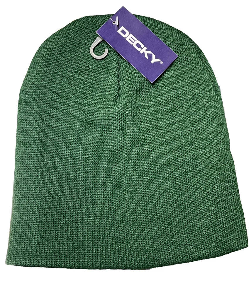 Gorro corto de acrílico sin puños Decky tejido 22 cm * 20 cm verde bosque Foto 1 de 1