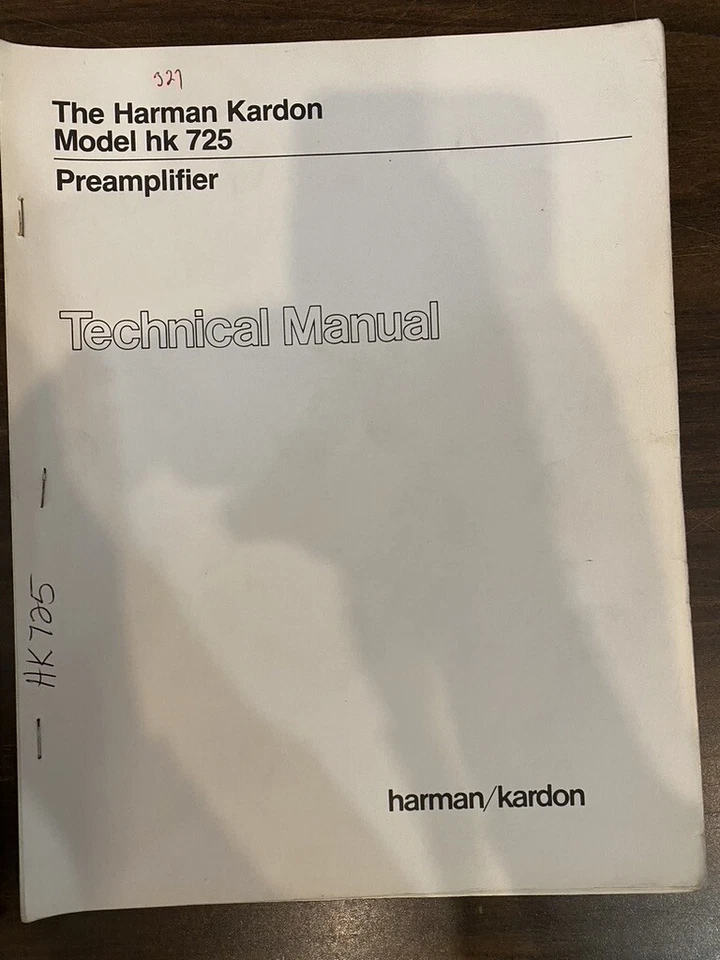 Manual de servicio HARMAN KARDON HK725 HK 725 *ORIGINAL* LIBRO O PDF-ENVÍO GRATUITO Foto 1 de 1