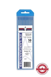 2% Lanthanated TIG Welding Tungsten Electrodes 1/8” Blue EWLa-2 Free Quick-Ship - Picture 1 of 3