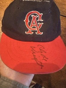 Vintage 1960's California Angels Game Model Baseball Hat Cap Signed Clyde Wright - Picture 1 of 9