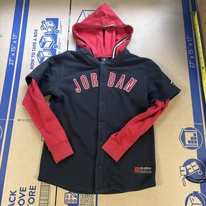 Air Jordan Nike Hoodie Jacket Button Front Youth Large 12-13 Years old - Picture 1 of 9