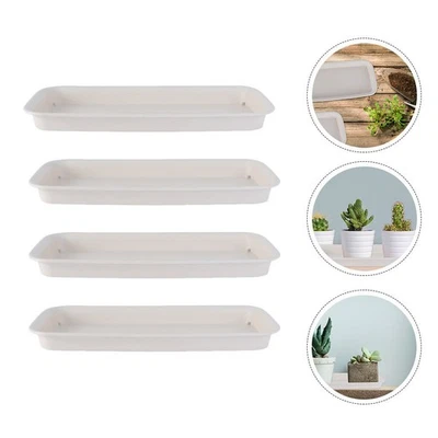  4 Pcs Plant Saucer 50cm Pot Trays Rectangular for Pots Rectangle Planter - Image 1 of 4