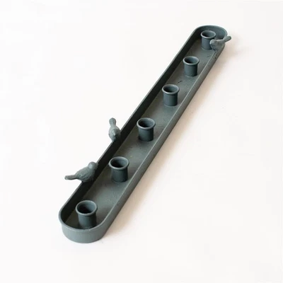 New Cottage Vintage Style TEAL BIRD METAL TAPER CANDLE HOLDER Holds 6 - Image 1 of 2