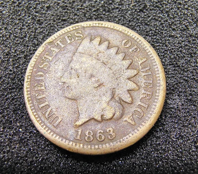 1863 Indian Head Cent 1C - Copper-Nickel - Philadelphia Mint - G-VG Details - Image 1 of 4