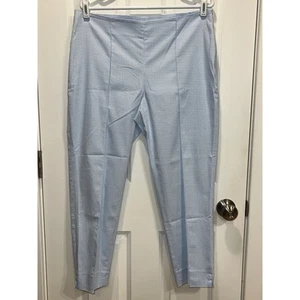 Brooks Brothers Natalie Fit Gingham Cropped Pants Blue White Size 10 - Picture 1 of 6