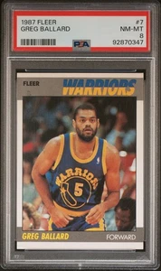 1987 Fleer #7 Greg Ballard Golden State Warriors PSA 8 NM-MT - Picture 1 of 2