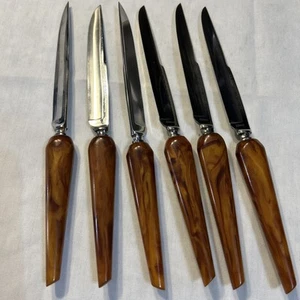 Vintage Guliver Steakmesser Set Mid Century Solingen Germany Butterscotch - Bild 1 von 7