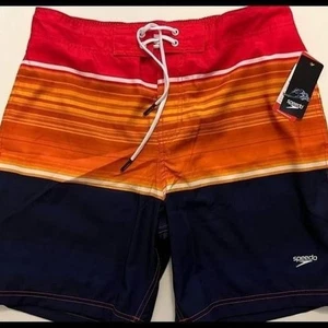 Speedo Tavole Uomo Pantaloncini Nuoto Tronchetto Lunghezza Ginocchio Bon Médium Arancione Blu - Foto 1 di 8