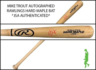 MIKE TROUT AUTOGRAPHED RAWLINGS MAPLE BASEBALL BAT ANGELS JSA COA LOA - Image 1 of 4