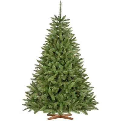 FairyTrees Weihnachtsbaum künstlich | FICHTE Natur mit Christbaum Holzständer | - Bild 1 von 4