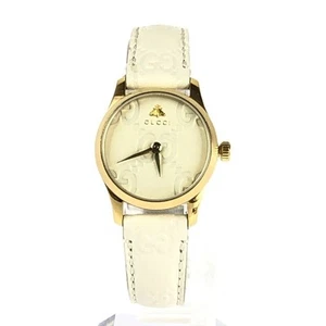 Gucci G Timeless 126.5 Quartz Women's Watch Ivory Used B Condition From Japan - Picture 1 of 10