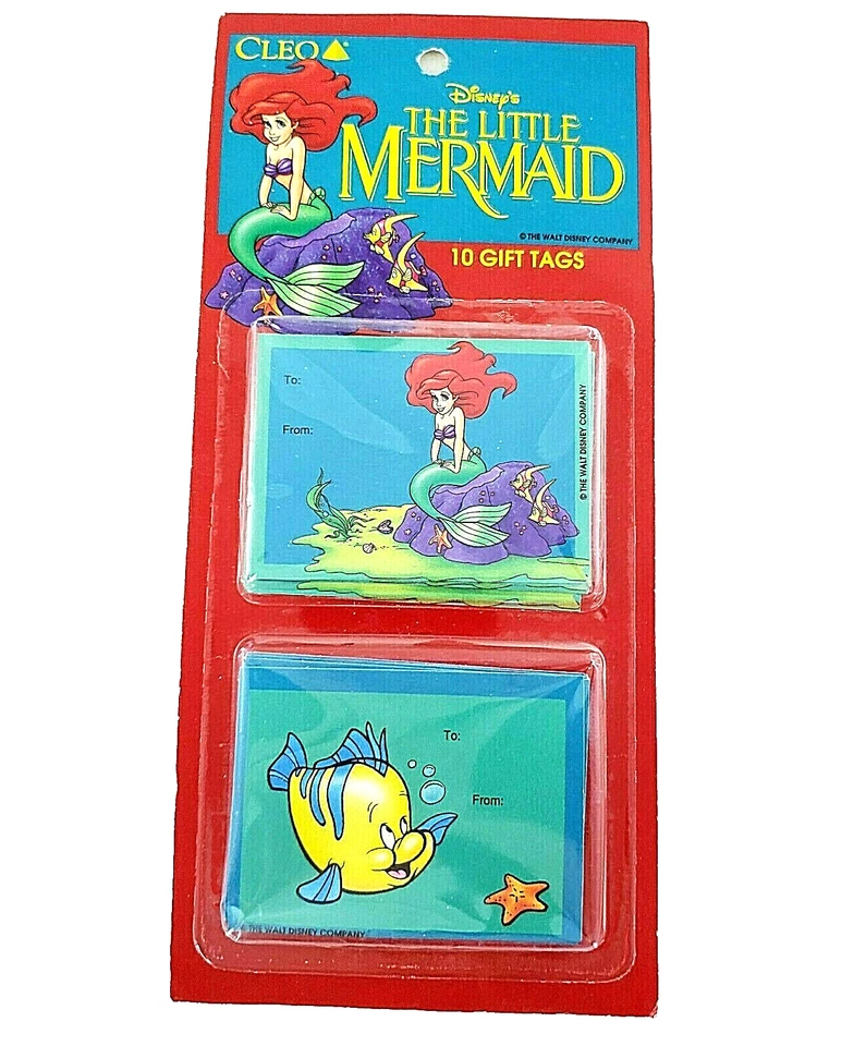 Vintage Disneys The Little Mermaid 10 Gift Tags Cleo Old Stock