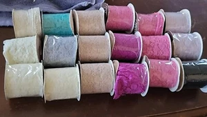 18 Rolls Lace Trim 3Yd x 2.25" Roll Spandex Elastic Ribbon Baby Headband Making  - Picture 1 of 9