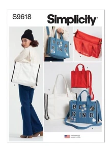 Simplicity 9618 TOTE BAGS Simplicity Sewing Pattern Sizes Skill: AVERAGE - Bild 1 von 6