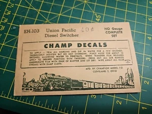 Calcomanías escala Champ HO EH-74 Santa Fe ALCO locomotora diésel sin usar - Imagen 1 de 1