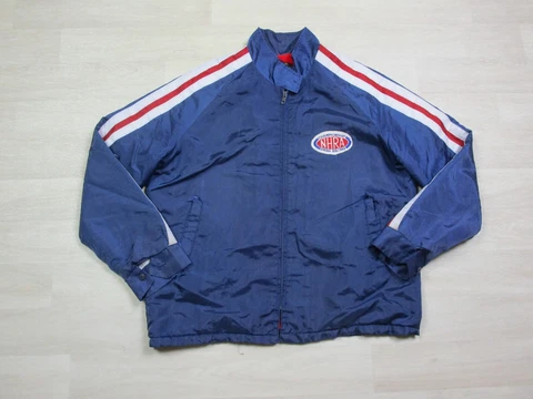 VTG 1980s NHRA Championship Drag Racing Pit Crew Uniform Jacket (XL) Sherpa Line Cover