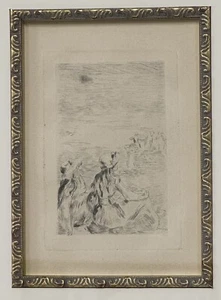Pierre-Auguste Renoir, Sur la Plage a Berneval, Framed Litho Etching Print - Picture 1 of 11