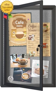 Outdoor Weatherproof Enclosed Fabric Bulletin Board,Noticeboard Case with Lockab - Picture 1 of 2