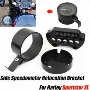 Side Speedometer Relocation Bracket Cover For Harley Sportster Iron 883 XL 1200 - Picture 1 of 10